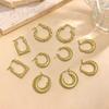 High-End French Plated Titanium Steel Round Stud Earrings for Women