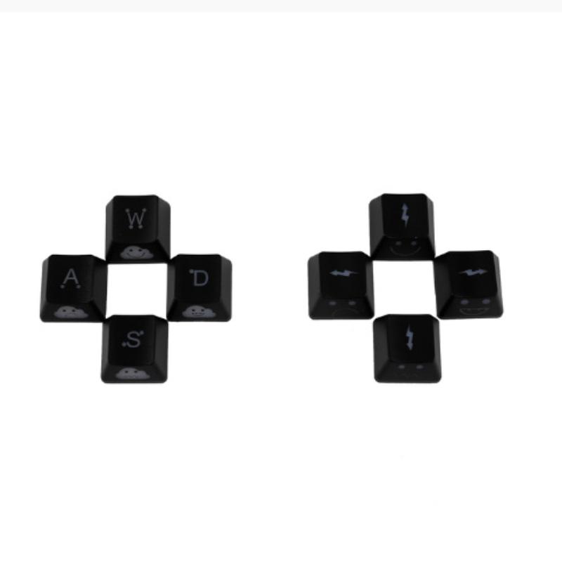 4Pcs Wasd Arrow Broadside Lighting Key Cap For Mechanical Keyboard Compatible With Mx Switch Cute Emo Keycap Set