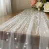 Outdoor Wedding Table Flag Pearl Chiffon, Holiday Party, Wedding Party Decoration, Home Table Flag