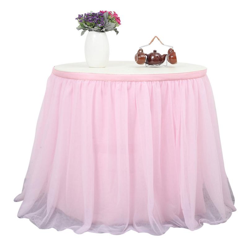 Tulle Table Skirt, 3-layer Table Cloth with Chiffon Lining, Wedding Table Decoration Tableware for