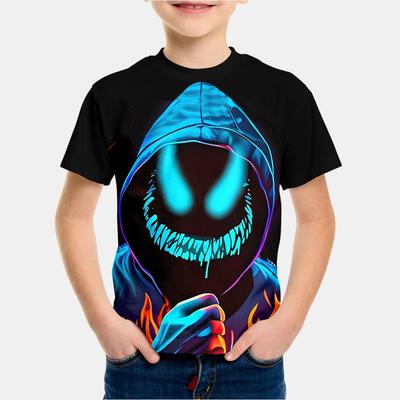 Abbigliamento per Bambini Stampa 3D Fresco Abbagliante Grafica Cartone Animato T-shirt Moda Streetwear Girocollo Maniche Corte T-shirt per un Ragazzo