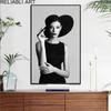Modern Abstract Portrait Posters and Prints Sexy Women with Hat Canvas Painting Wall Art for Living Room Decor No Framee