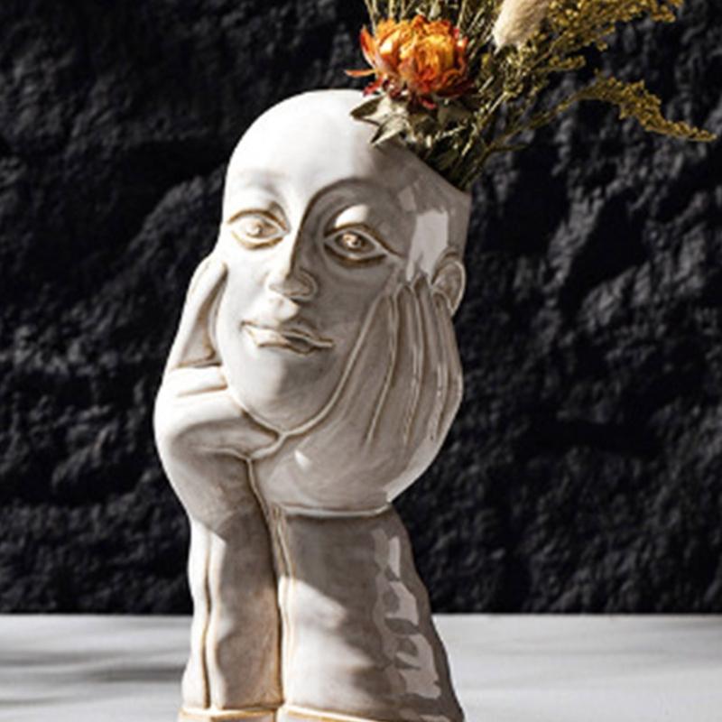 Flowerpot Moulds Vase Molds Portrait Shape Flowerpot Molds Epoxy Resin Mold Pen Storage Holder Molds for Crafting