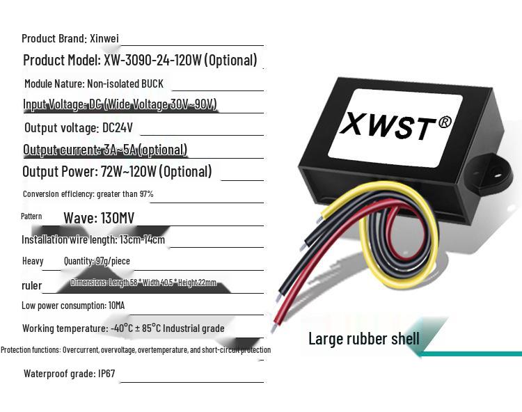30-90V to 24V DC-DC Buck Converter Module for 36V/48V/60V/72V Step-down