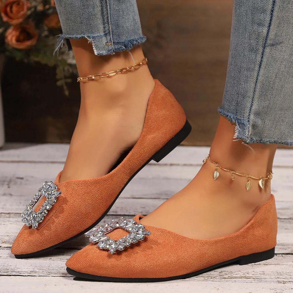 Fashion Autumn Women's Pumps Pionted Toe Low Heel Shoes for Women Outdoor Dress Slip On Shoes Platform Fashion Anti-slip Bling Loafers