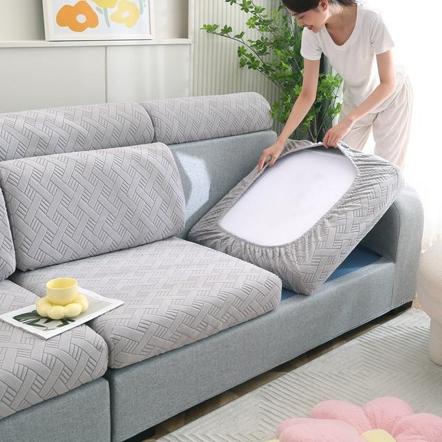 

Толстые плюшевые жаккардовые эластичные чехлы для дивана, подушки сиденья, чехол для L-образной подушки Chaselong, мягкие, сохраняющие тепло three-seat(1pc)