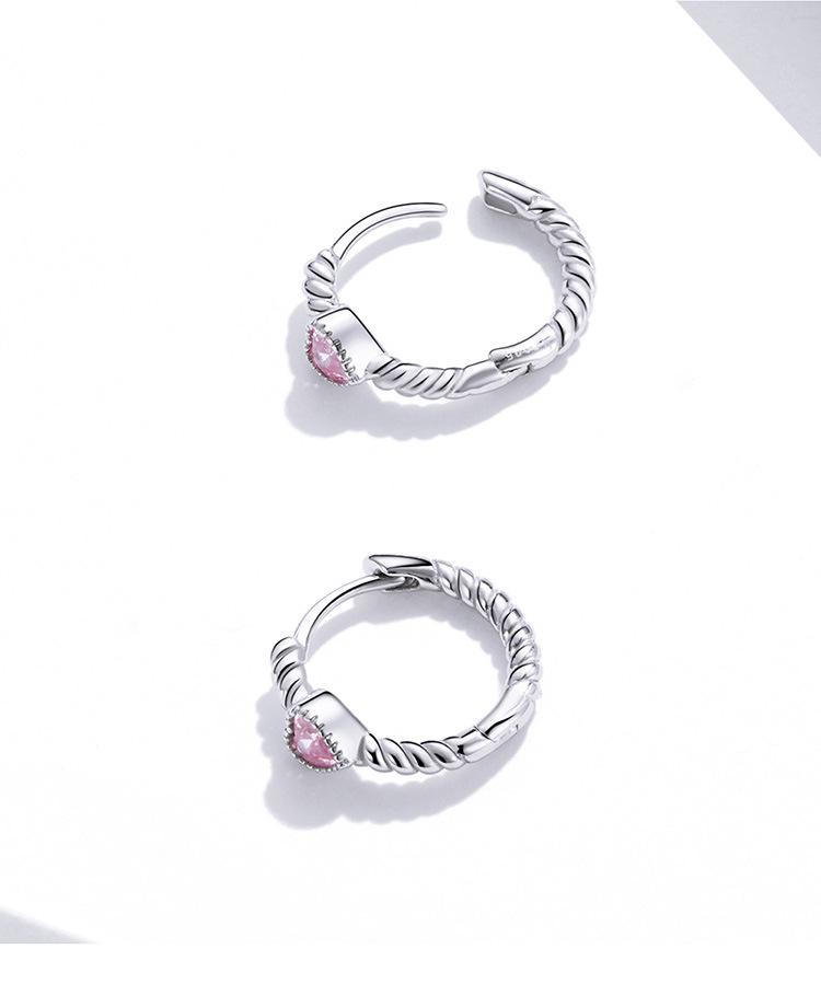 Sterling Silver Heart-Shaped Zircon Earrings: S925 Platinum-Plated Pure Love Jewelry