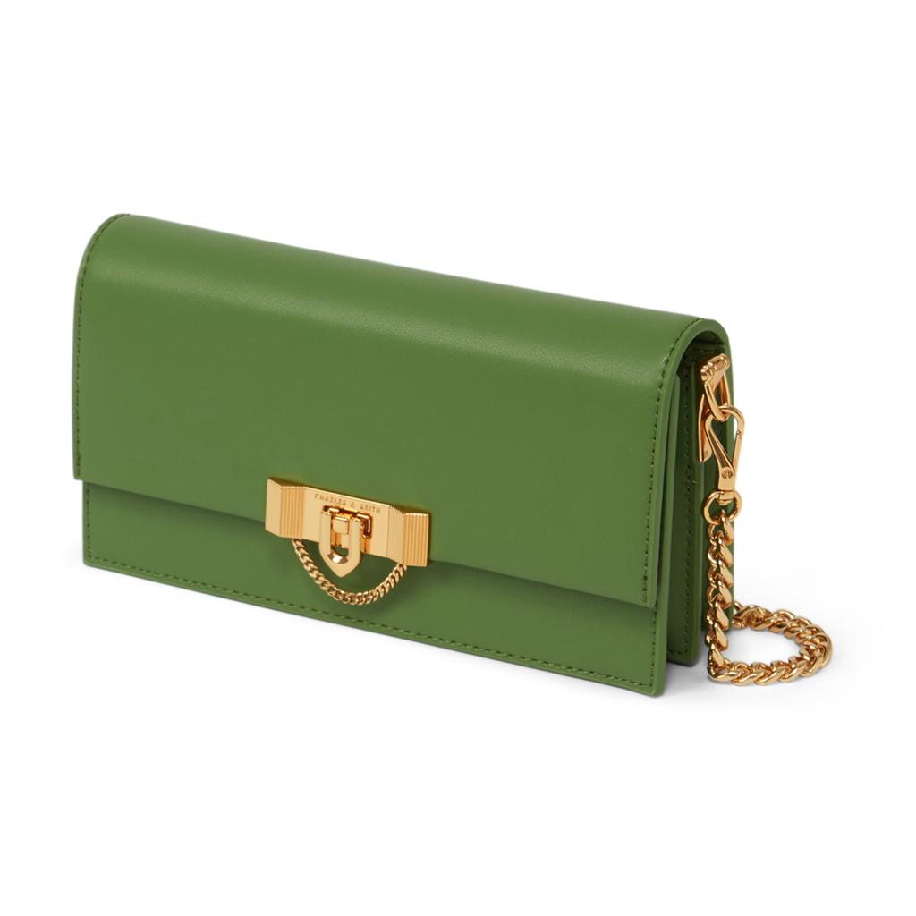 New CHARLES&KEITH PU Crossbody Bag, Shoulder Bag, Wallet Women's Beige/Black/Green/Pink CK6-10701189