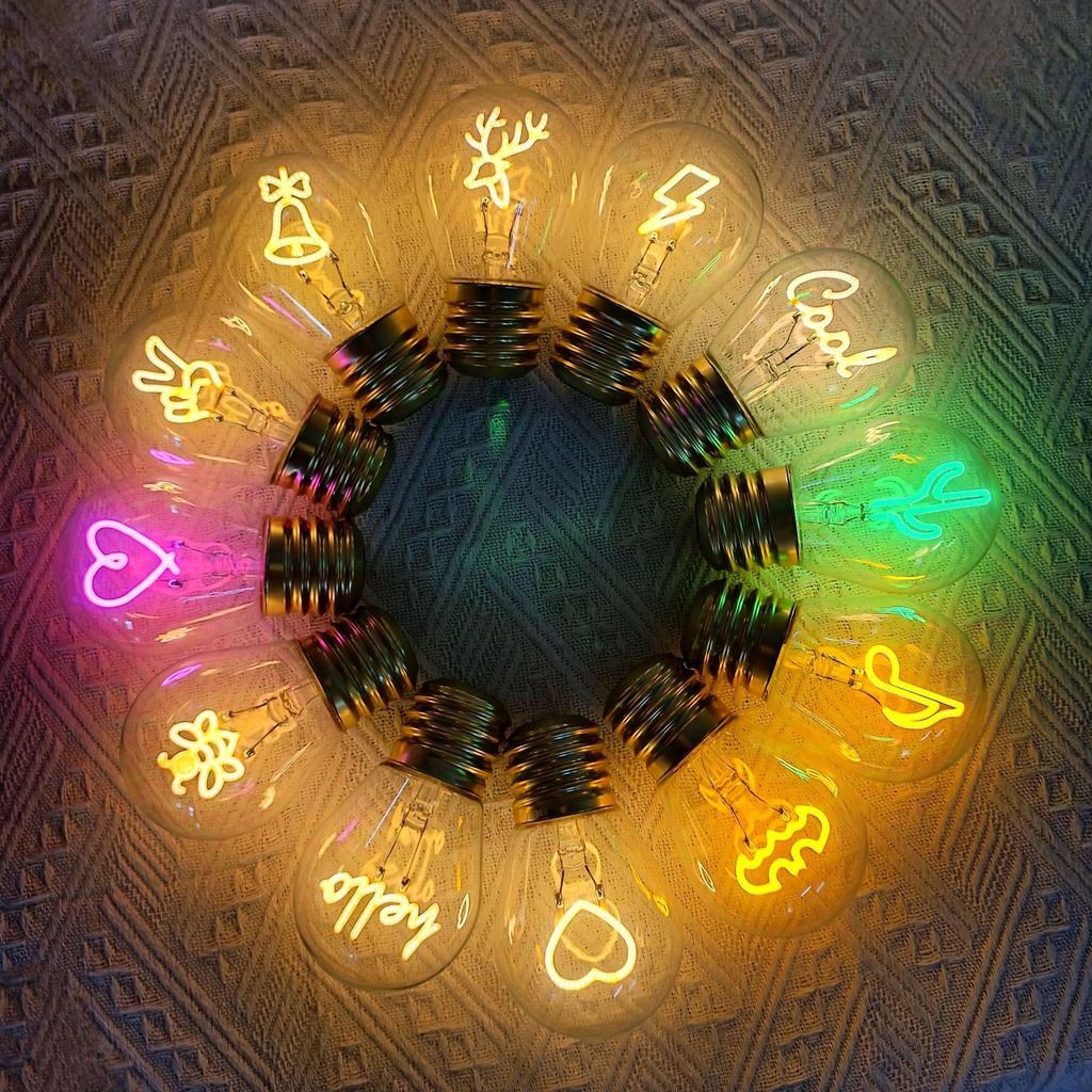 Niedliches Cartoon LED-Glühbirne Nachtlicht, Wiederaufladbar, Bunte Dekorative Tragbare Lampe