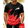 Fashionable New Black and White Minimalist Printed Short-sleeve T-shirt, Summer Casual Breathable and Comfortable Gym Sports Men's T-shirt