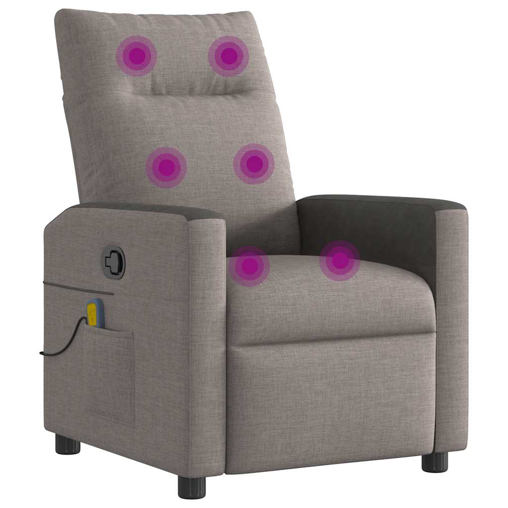 Massage Chair Taupe Fabric