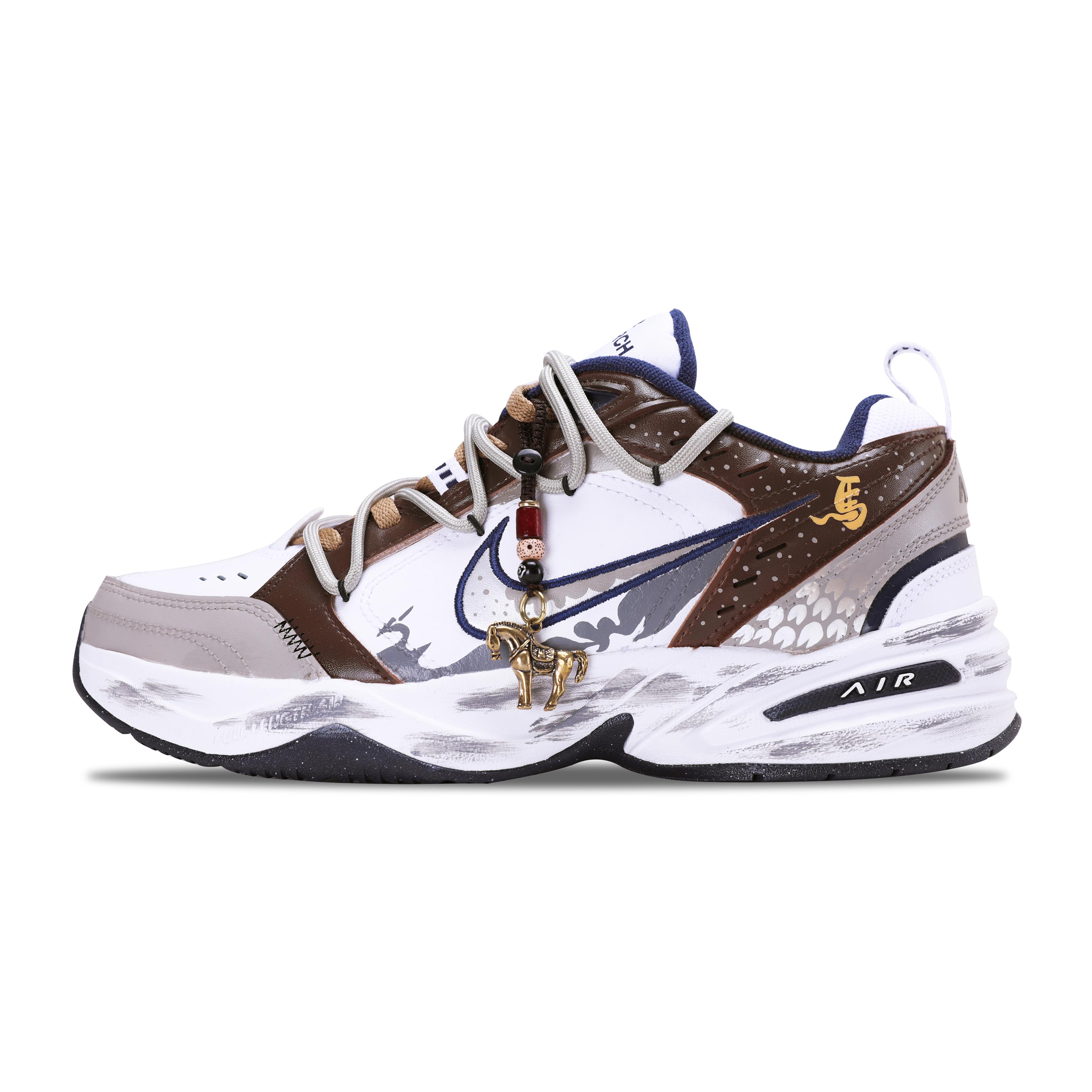 

Nike Air Monarch 4 Cushioning Abrasion Resistant Height Increasing Low top Chunky Sneakers Unisex 415445-102(Team656-) 42.5