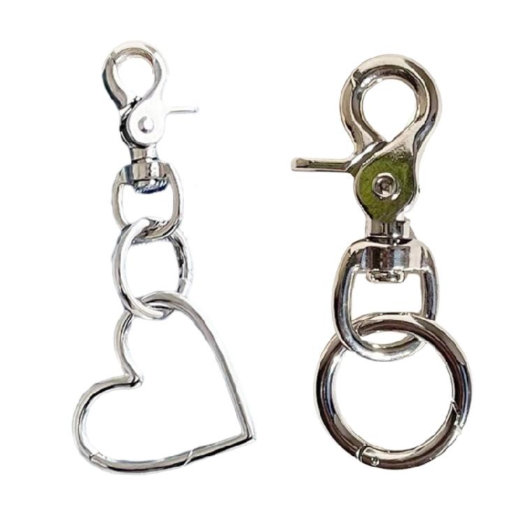 Portable and Stylish Bag Charm Heart/Circular Ring Shaped Keyring Multifunctional Keychain Pendant Backpack Decoration