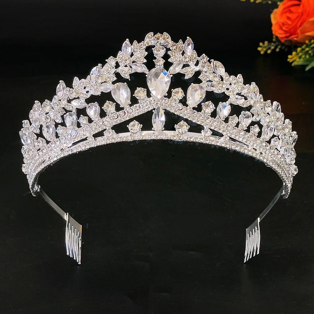 Baroque Beauty Pageant Bridal Crown Tiara Alloy Crystal Wedding Headband Hair Accessories Crown