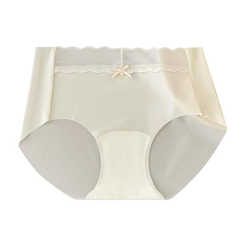 Ladies Summer Lace Waist Head Splicing Light Transparent No Trace Naked Sense 10A Antibacterial Crotch Waist Triangle Briefs