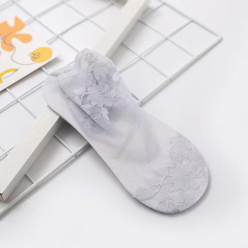 

Женские летние тонкие кружевные чулки One size fits all серый