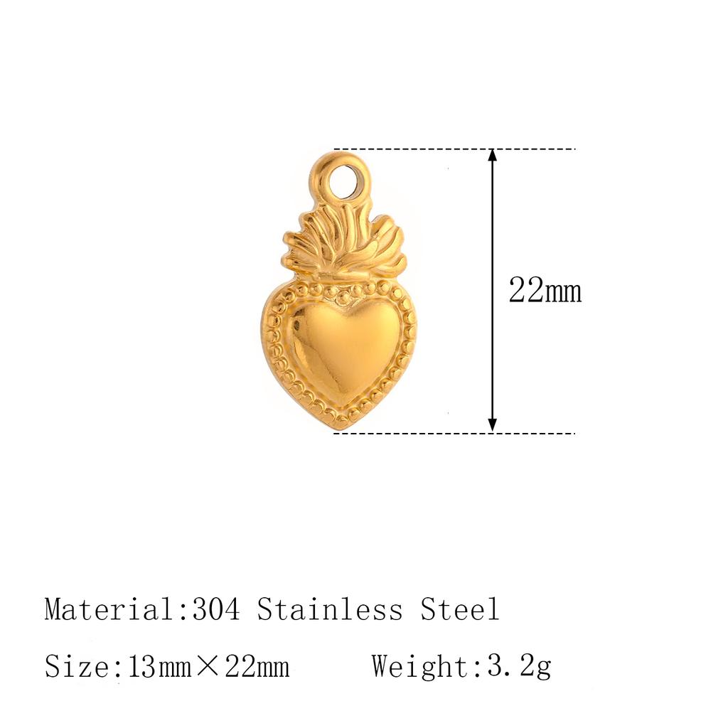 3Pcs Large Heart/Sun Face/Flower Charms Stainless Steel Rectangle Big Pendants for Jewelry Connector DIY Necklace Jewelry Making