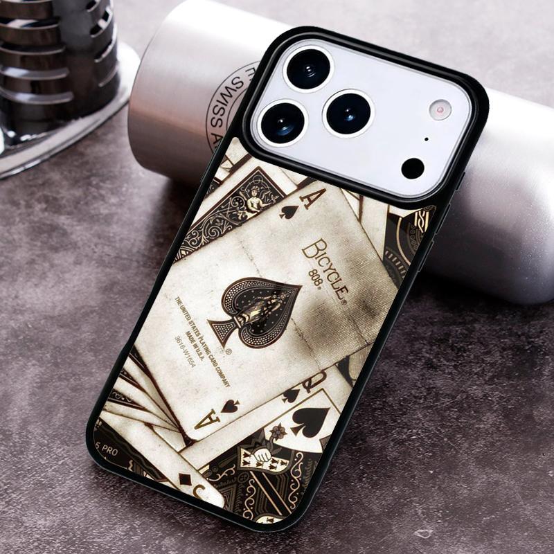 Ace of spades Poker Card Phone Case For iPhone 17 16 15 14 13 12 11 Pro Max Plus 17Air Soft Silicone Cover