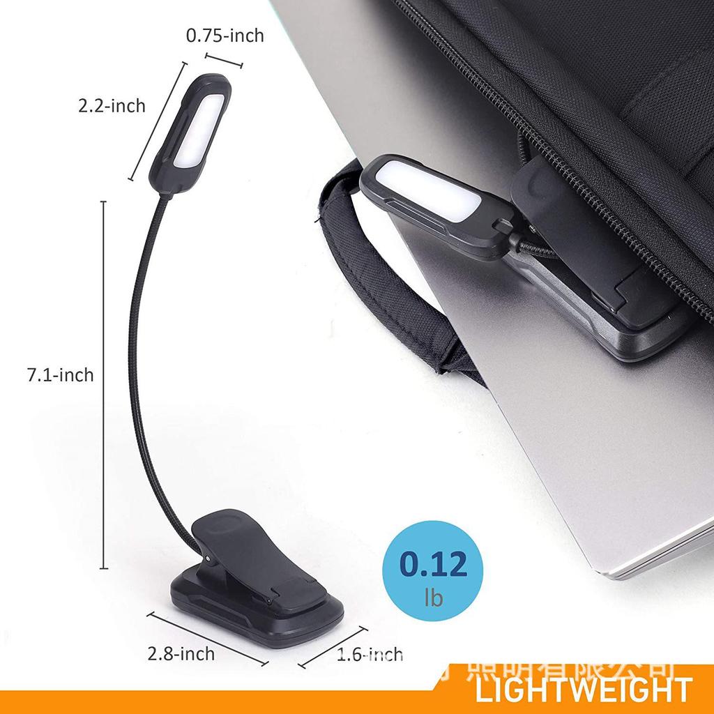 USB Rechargeable LED Clip-On Reading Lamp for Eye Protection