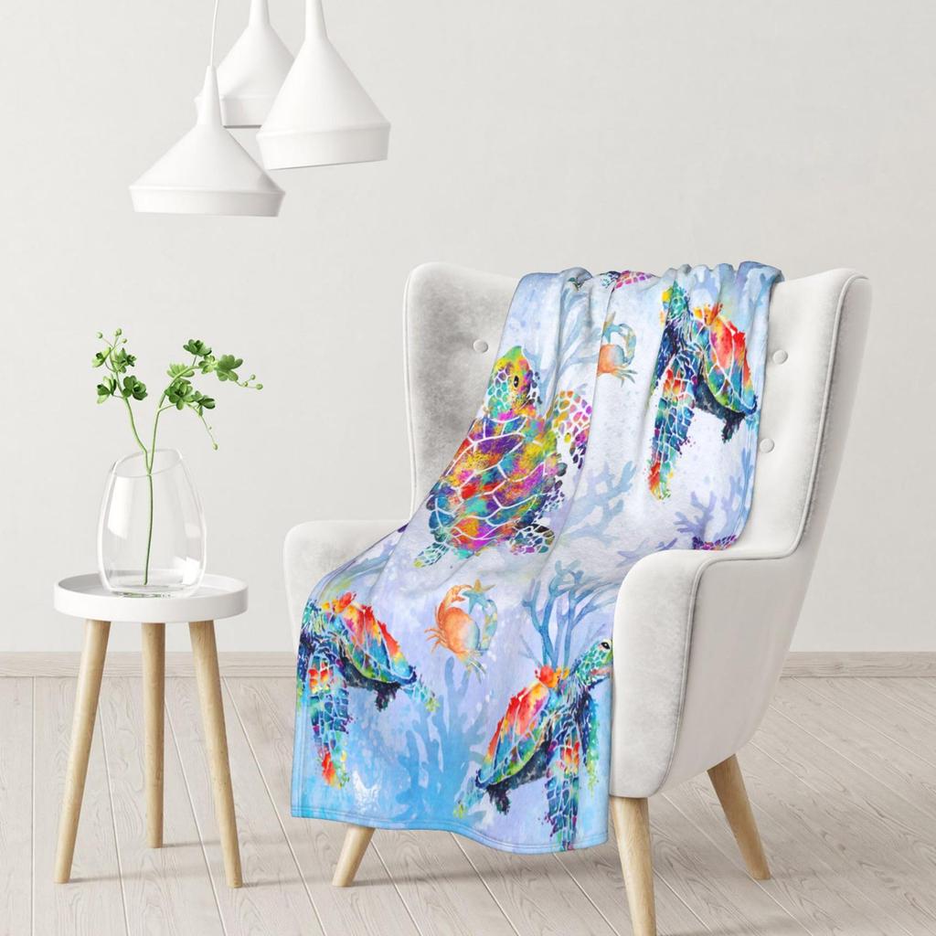 Bohemian Elephant Pattern Digital-printed Polyester Bedroom Velvet Flannel Soft Sofa Cover Blanket Fleece Soft Blankets for Beds