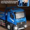 1:24 Electric Trailer Flatbed Car Mixer Truck Model Toy Sound Light Doors Opened Engineering Vehicles Holiday Gifts for Boys
