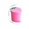 Pink Plastic Strawberry Decorative Garbage Container Home Supplies With Lid Washable Trash Basket Dustbin Wastebasket Trash Can