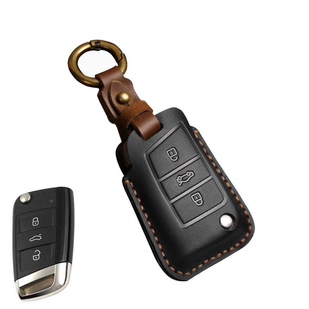 Genuine Leather Key Case for VW Touareg, Lamando, Passat, Golf, CC, Magotan, Polo, Sagitar, Lavida
