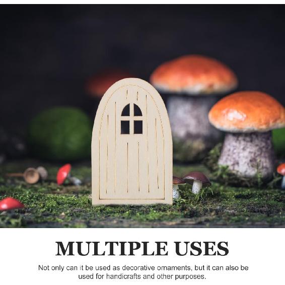 10pcs Wooden Fairy Doors, Unpainted Miniature Doors for DIY Crafting, Garden Mini Fairy House Decor, Unfinished Craft Accessories for Wall