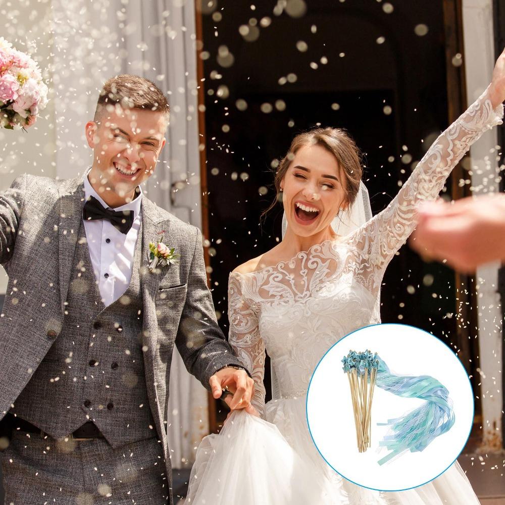 24 Pack with Bells Fairy Wands Lace Ribbon Pentagram Fairy Wand Cute Ribbon Wands Wedding