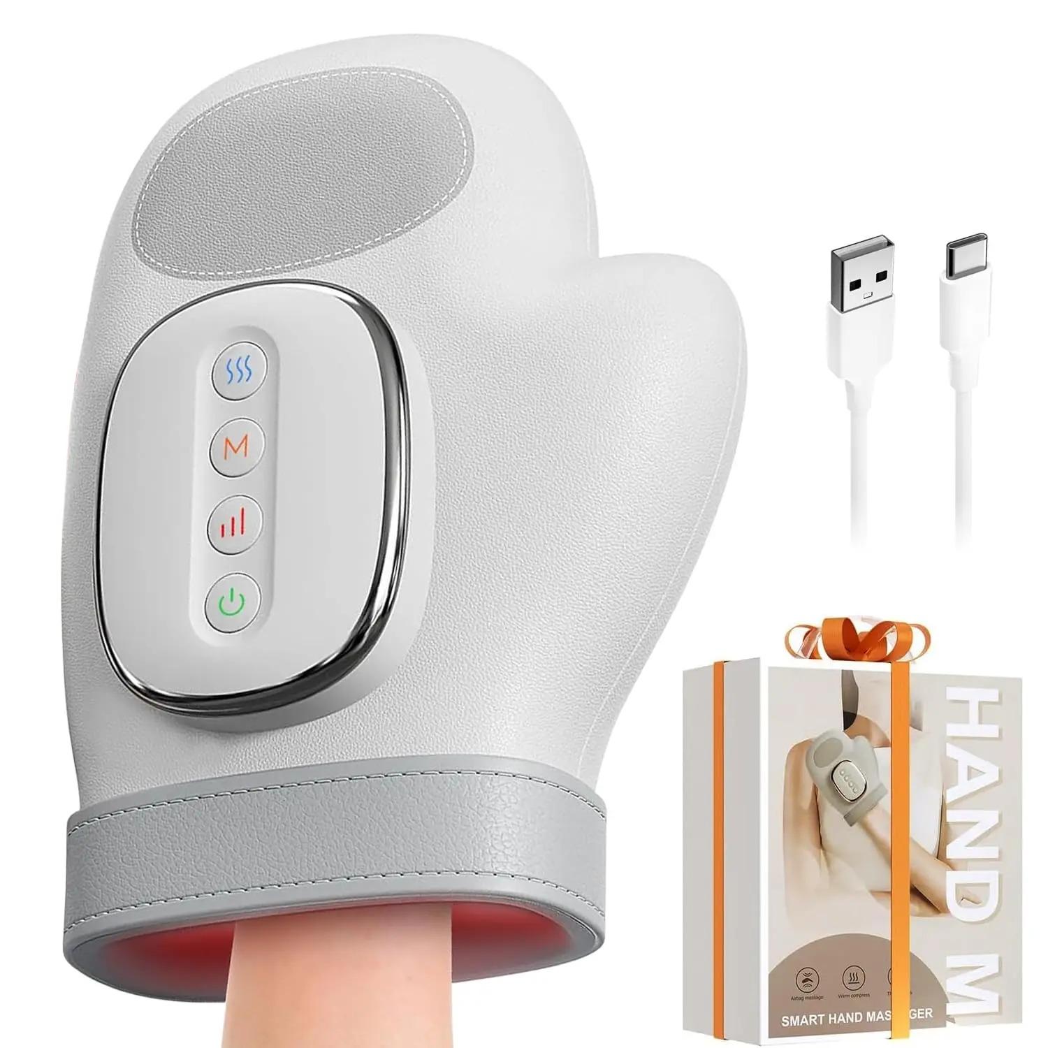 Smart Hand Massager Glove with Heat Compression for Palm & Wrist белый