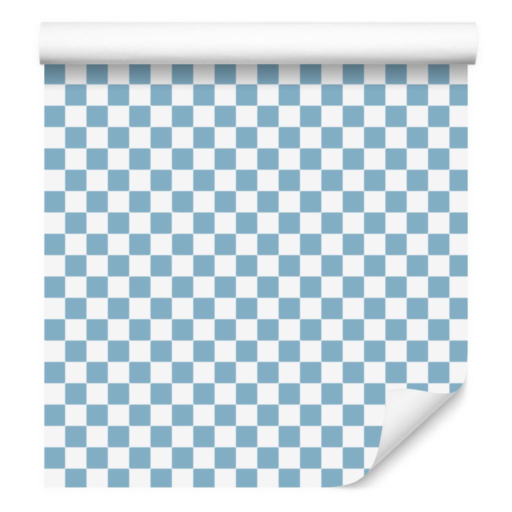 Azure and white checkerboard wallpaper, subtle detail 50x1000