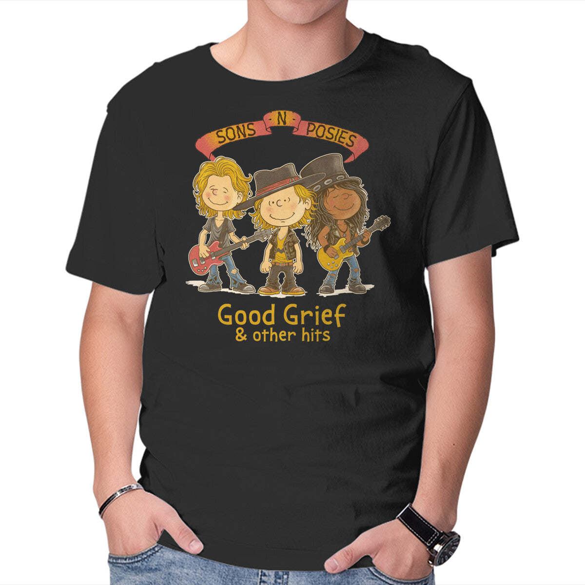 Unisex Crew Neck T-Shirt Sons N Posies Graphic Short Sleeve Casual Tee XXL