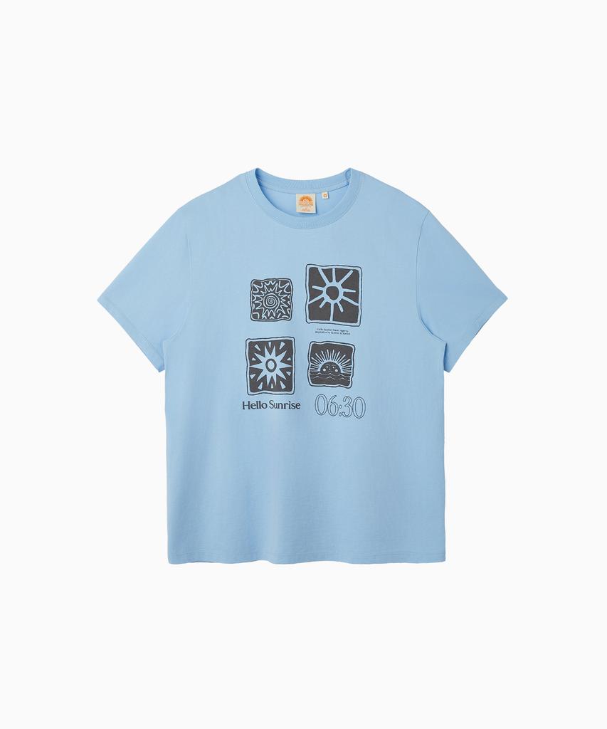 HELLO SUNRISE Sun Stamp Tee_Sky Blue
