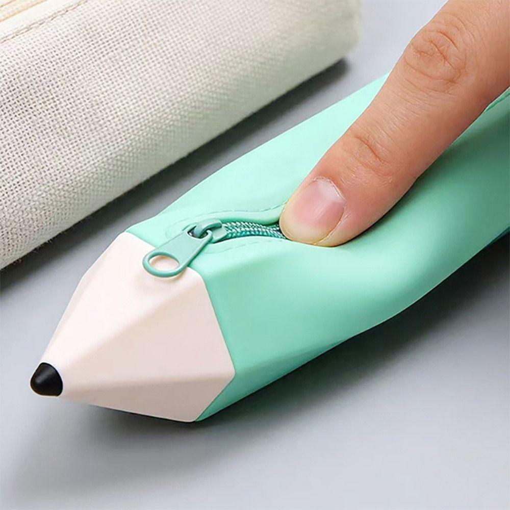 Large Capacity Pencil Case Pencil Shape Stationery Organizer Portable Pen Bag  Students