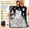 Coperta da divano fai-da-te con disegni per coppie Lavabile Riutilizzabile Colorabile Coperta da picnic Regalo di Anniversario
