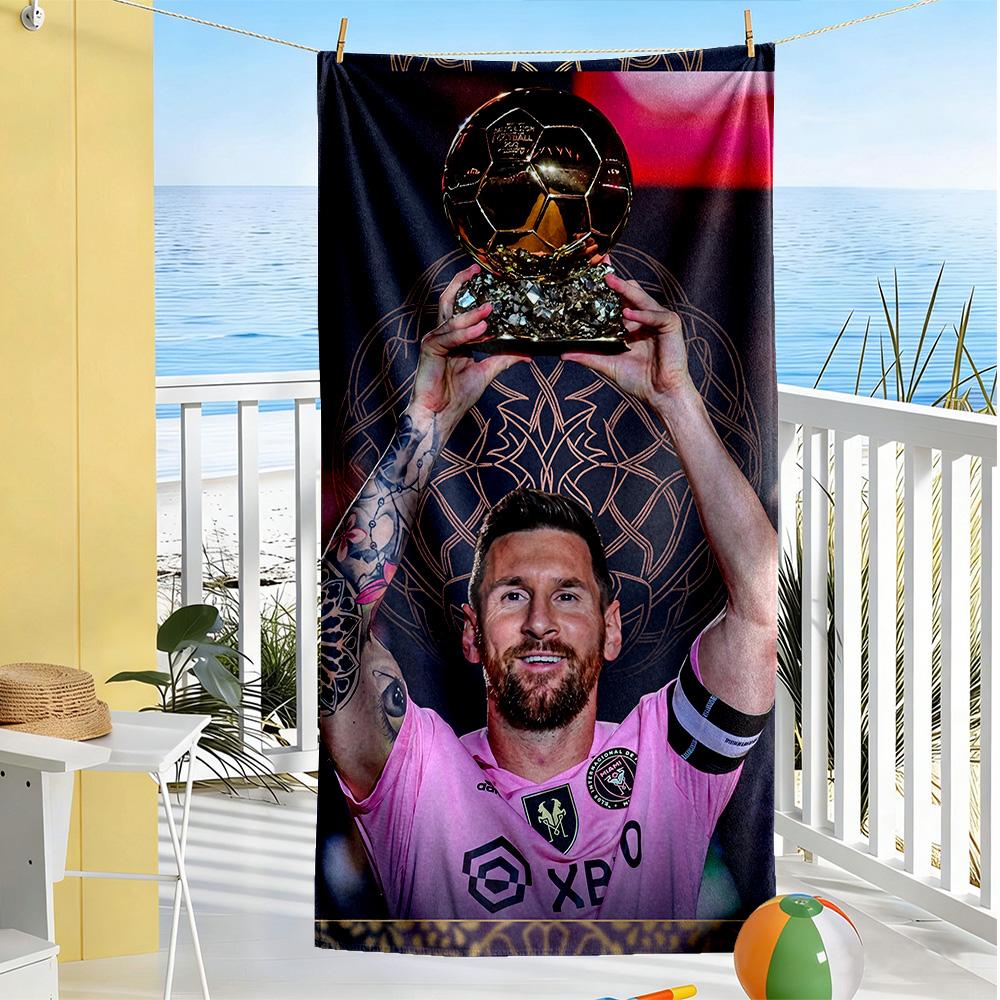 Messi Beach Towel Super Soft & Absorbent Comfortable Lightweight Suitable for Sports, Travel, Swimming, Yoga, Bathroom, Beach, And Pool