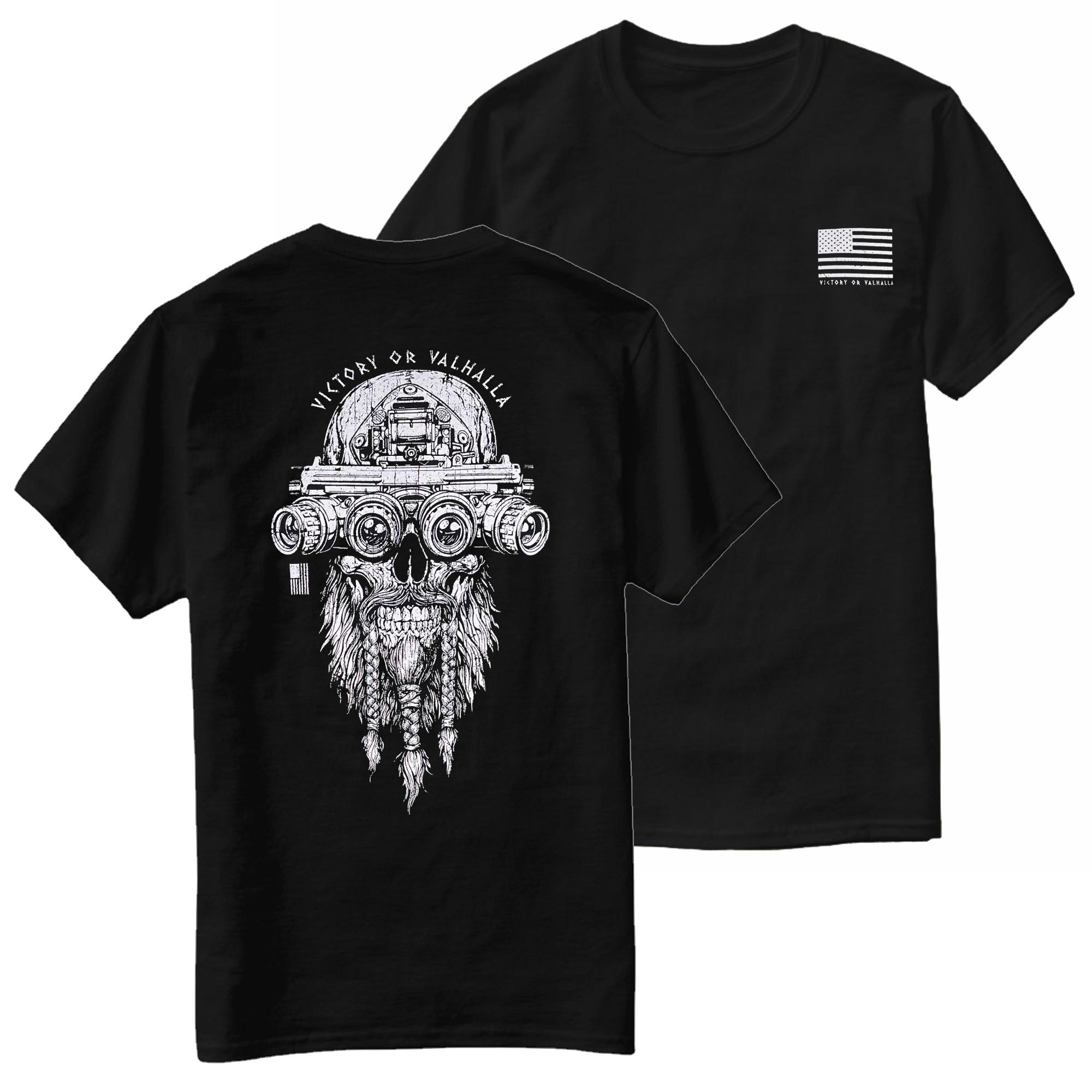 

Victory or Valhalla Warrior Spirit Tactical Skull Grunt TShirt 100 Cotton ONeck Short Sleeve Casual Mens Tshirt S