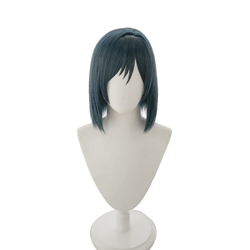 

косплей индиго крутой короткий идеально для вечеринок и Включает 3 бонуса специальный и памятку Термостойкий парик, Второй замок , синий, волосы, маскировки.