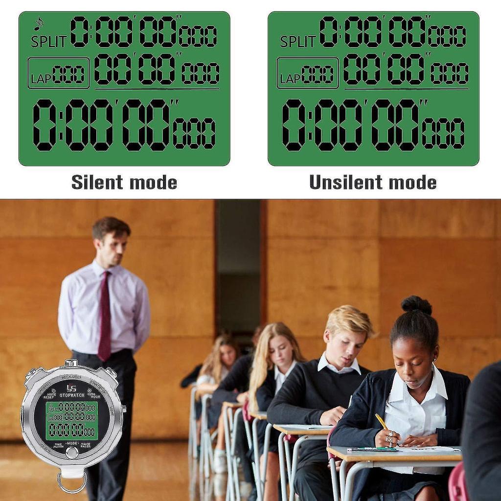 Stopwatch Metal Stopwatch Timer With Backlit Lap Memory Digital Stop Watch For