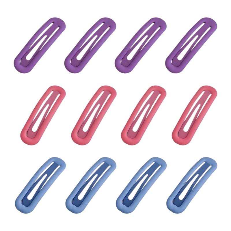 Pack Of 12 Bright Mixture Hair Clamps Thin Not Slip Hairpins For Women Girls Daily Use
