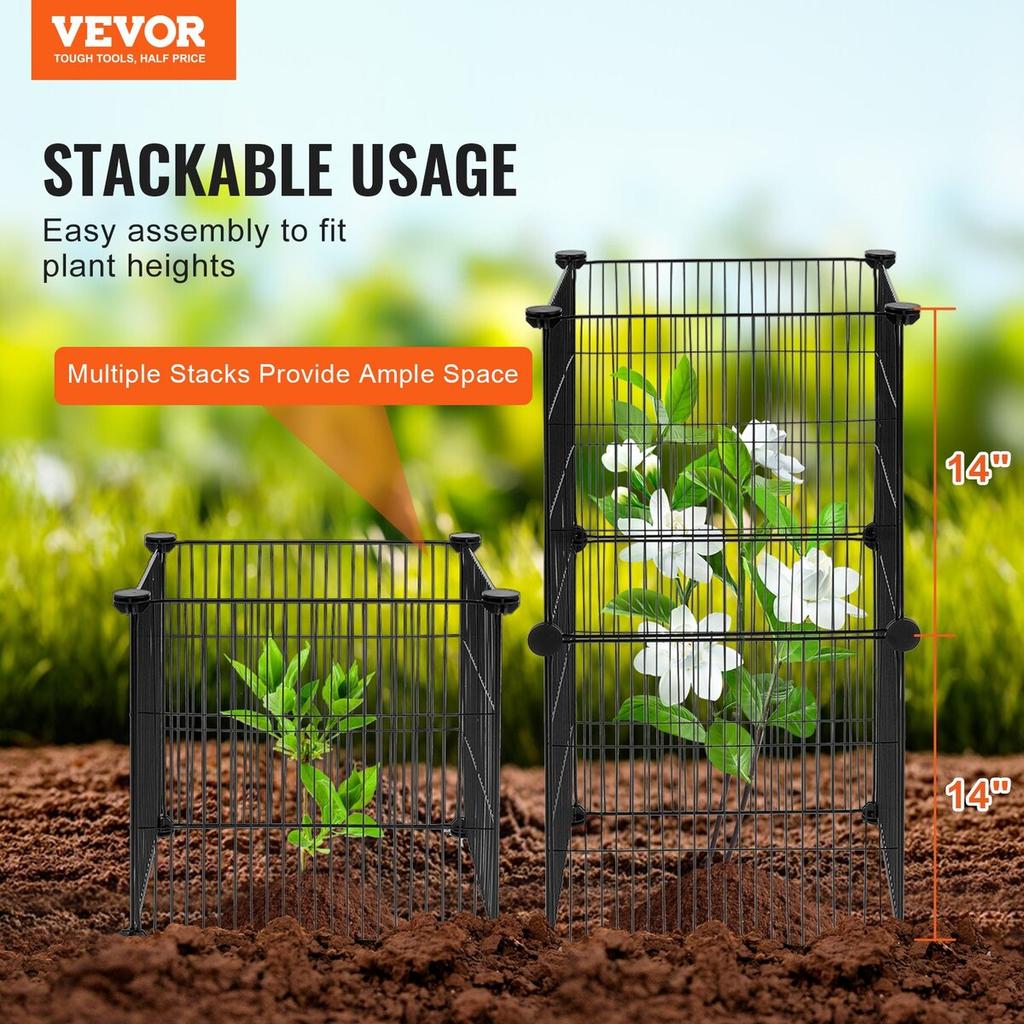 5 Pack Plant Protector from Animals 15.35'' X 15.35'' Metal Plant Cage
