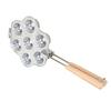 Egg Tart Mold 7 Holes Reusable Aluminum Alloy Cake Baking Mould for Mini Cake Pudding with Wooden Handle