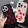 Soft Phone Cover Case for iPhone 15 Plus XR 14 13 11 16 Pro Max 8 17 Air 12 Red Lovely Cherry