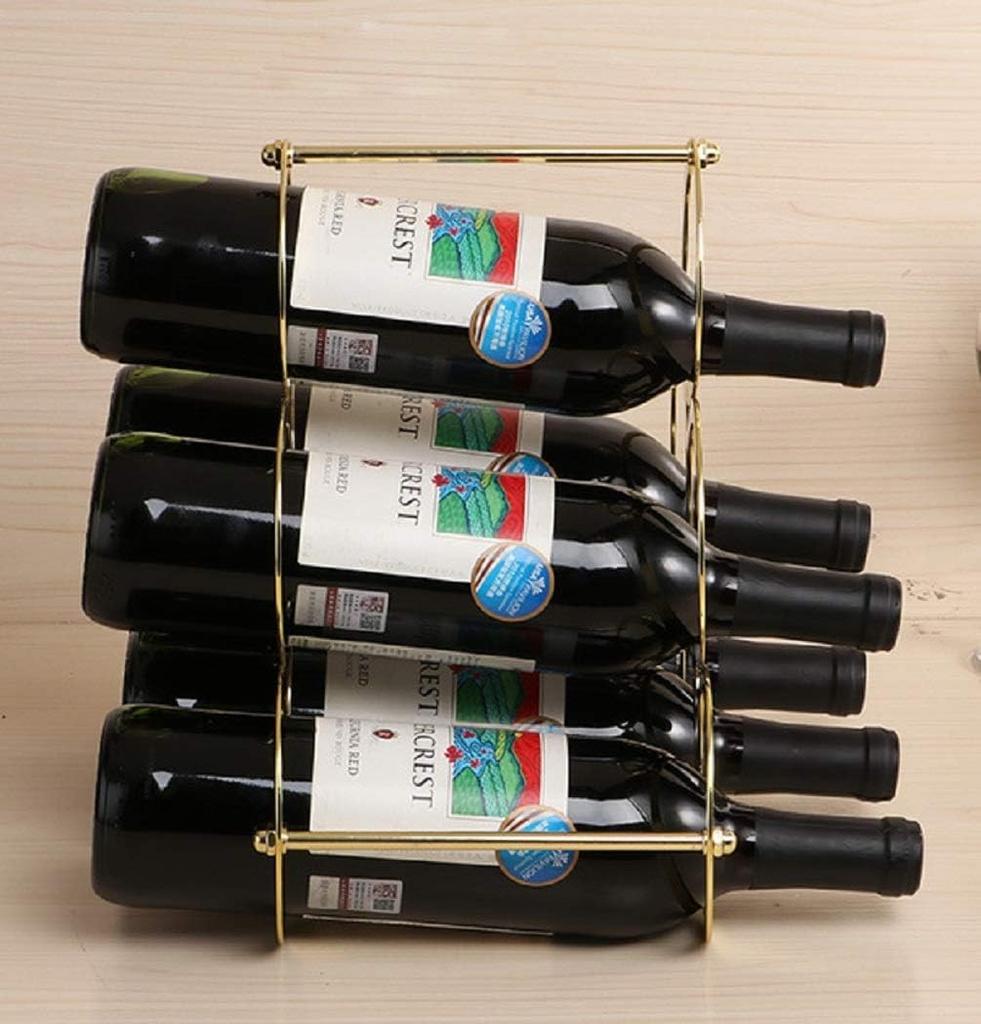 Adega Anberotta, Porta-Vinho, Suporta 6 Garrafas de Vinho ou Champanhe, Caixa de Armazenamento, Suporte, Decoração de Interior, N-W60