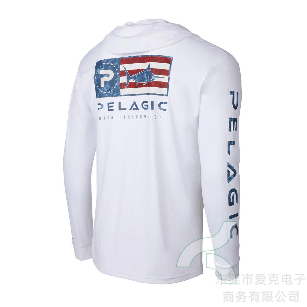 Pelagic Hooded Fishing Suit Men's Summer Sunscreen Quick-Drying Fishing Shirt Outdoor Sportswear Breathable Top