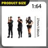 3Pcs 1/64 Scale Special Agent Miniature Figures Mini People Figurines Collectibles Small Diorama for
