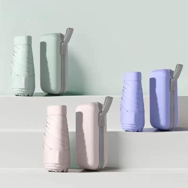 Mini Sun Protection 50+Uv Protection Capsule Rain Dual-Purpose Umbrella Folding Umbrella High-End Female Sun 50% Fold Umbrella