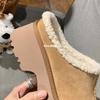 Fleece snow boots with thick soles to increase the height, wool slippers, winter bag head, fluffy slippers, and half-towed cotton shoes.