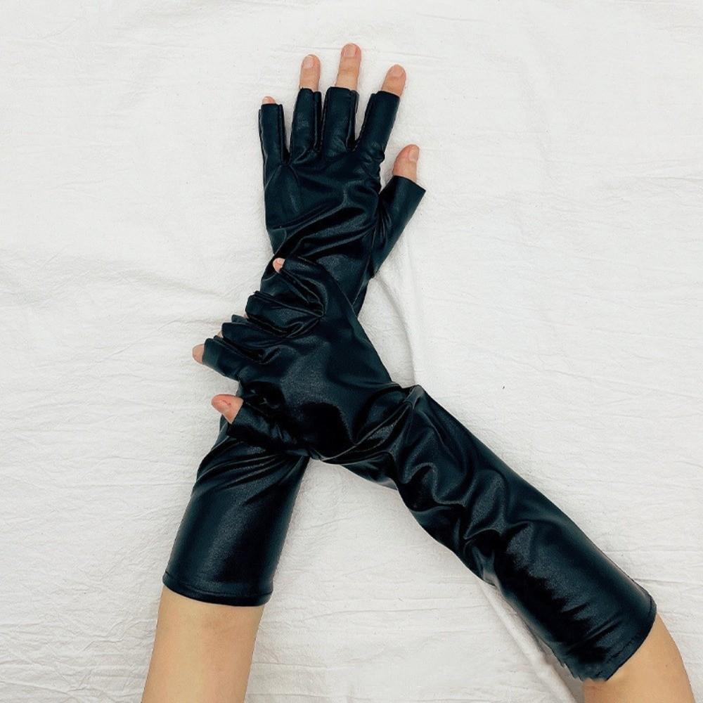 Imitation Leather PU Leather Gloves Punk Style Cosplay Gloves Hip Hop Performance