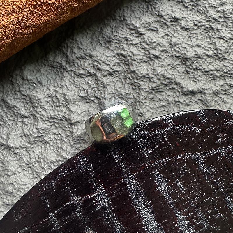 European & American Retro Rock Lava Ring: Hammered Texture, INS Style, Stainless Steel, Trendy Wide Band, Adjustable for Men.